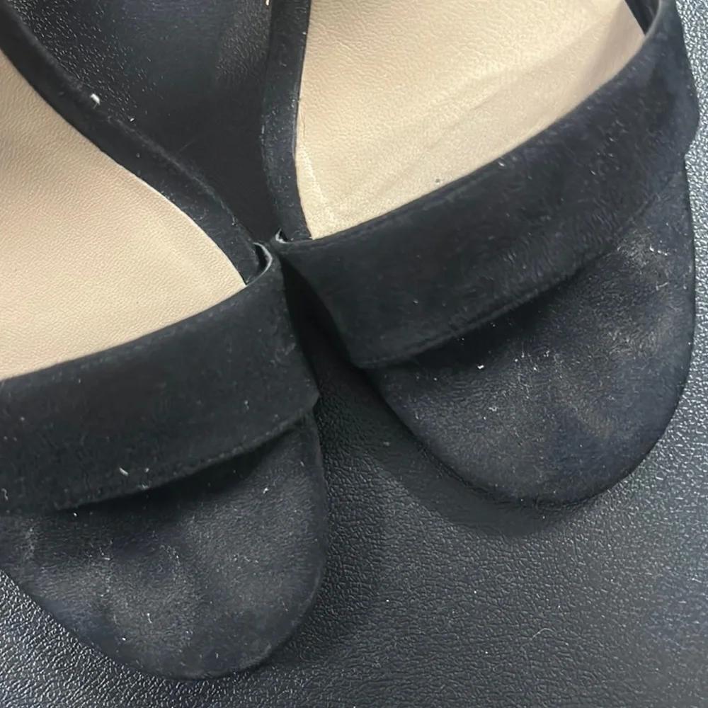 Aldo women’s open toe Black Heels with Embellished Beaded Block Heel size 7